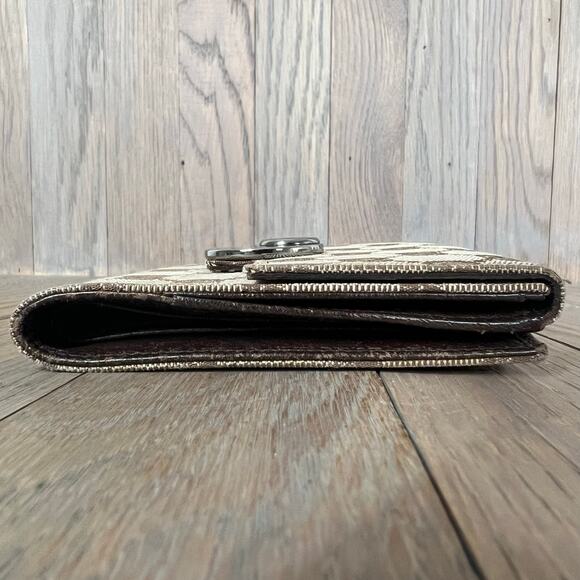 Gucci Eclipse GG Signature Logo Print Canvas & Leather Trifold Wallet Brown - Picture 11 of 16